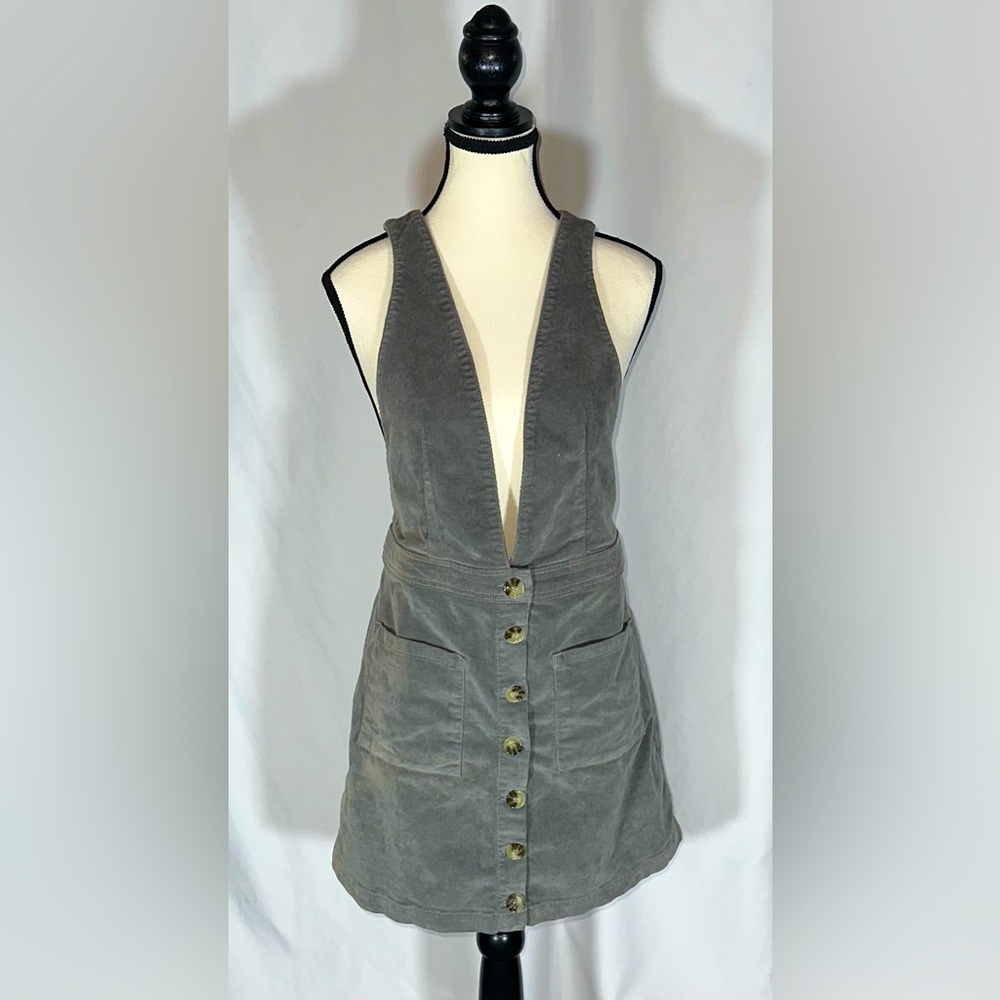 Show Me Your Mumu • NWT Jumper Dress Size M Connelly Overall Corduroy Gray